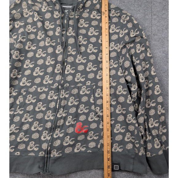 Dungeons & Dragons Hoodie Mens 2XL All Over Print Y2K Full Zip Skater Grunge AOP - Picture 4 of 6